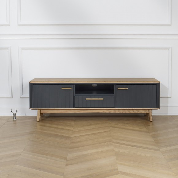 JOËL - Meuble TV contemporain en chêne 160 cm