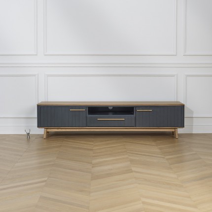 JOËL - Meuble TV contemporain en chêne, 210 cm