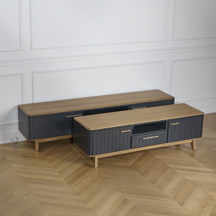 JOËL - Meuble TV contemporain en chêne, 210 cm