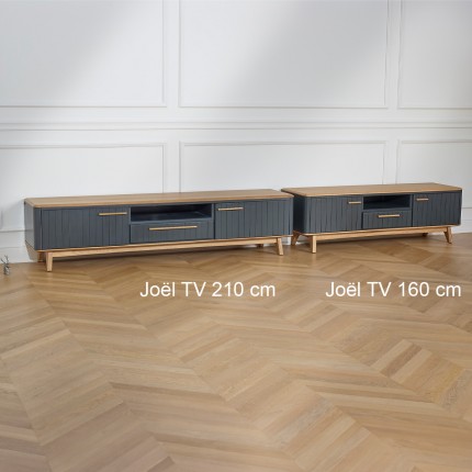 JOËL - Meuble TV contemporain en chêne, 210 cm