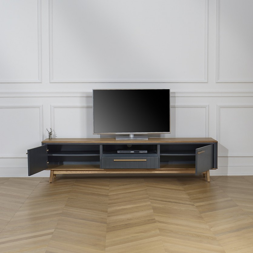 JOËL - Moderner TV-Schrank aus Eiche, 210 cm, 2 Türen, 1 Schublade