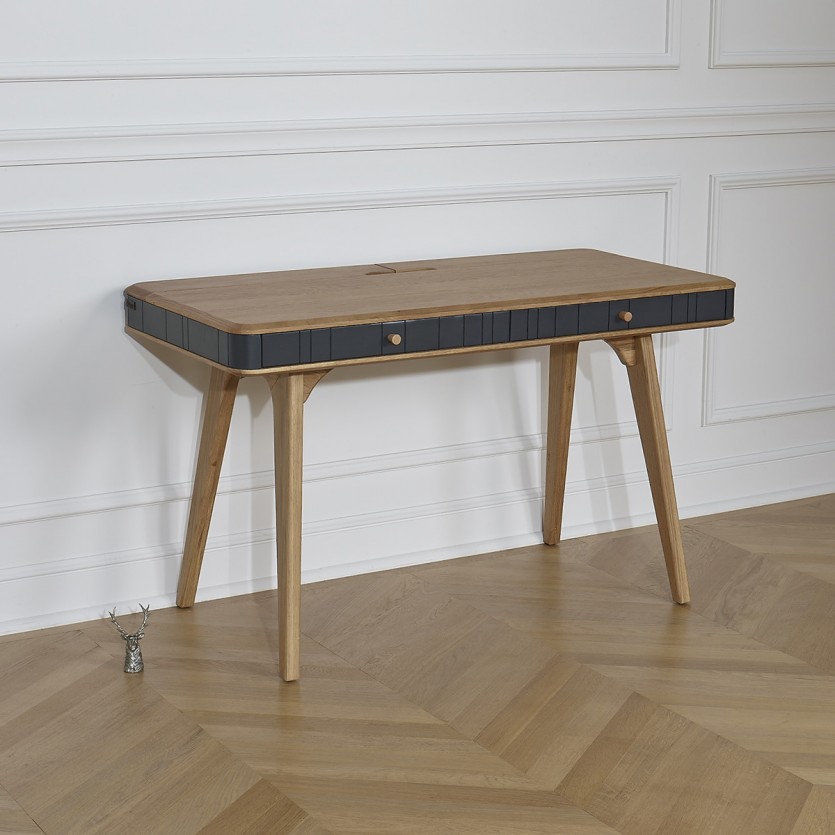KYOTO - Modern style desk, oak top, 2 drawers