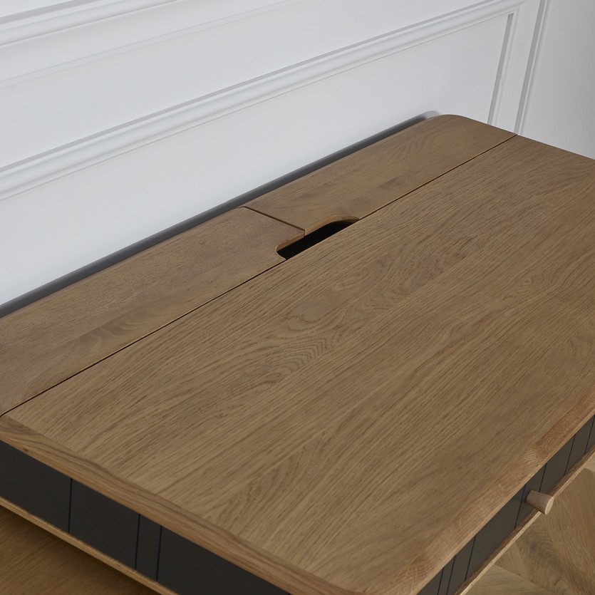 KYOTO - Modern style desk, oak top, 2 drawers