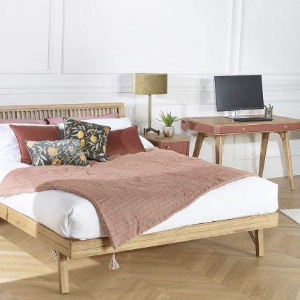 GABRIEL - Lit double contemporain en chêne massif 160x200