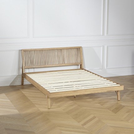 GABRIEL - Lit double contemporain en chêne massif 160x200