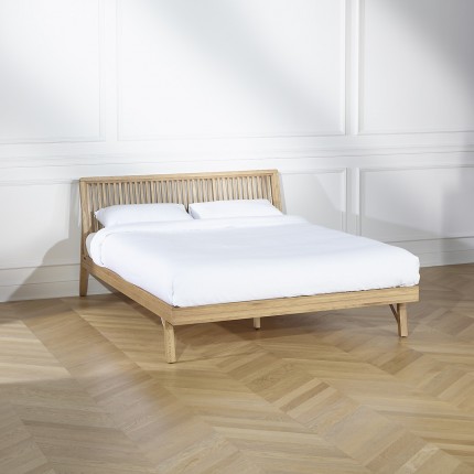 GABRIEL - Lit double contemporain en chêne massif 160x200