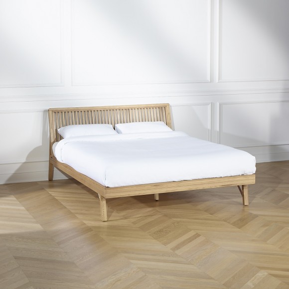 GABRIEL - Lit double contemporain en chêne massif 160x200