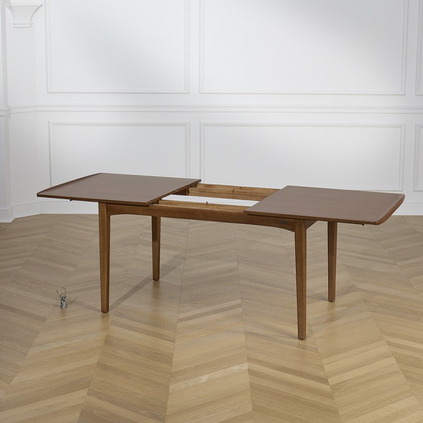 DALHIA - Table salle à manger extensible en bois, style nordique, 6/8 couverts