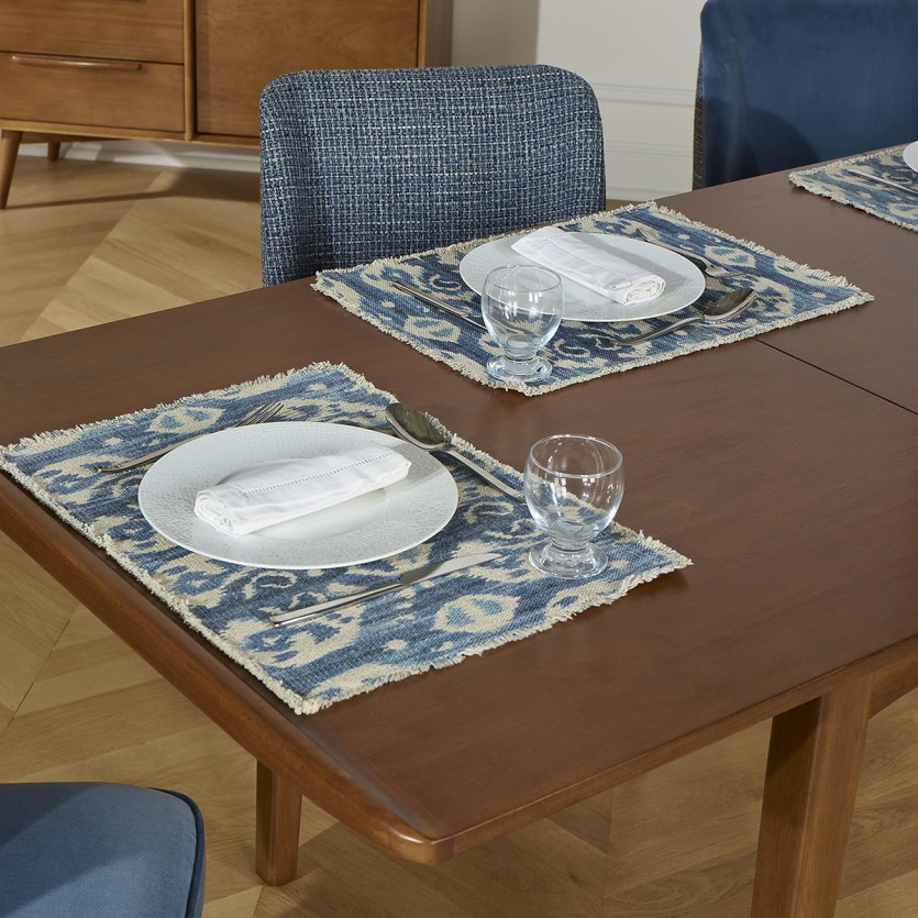 DALHIA - Table salle à manger extensible en bois, style nordique, 6/8 couverts